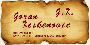 Goran Keskenović vizit kartica